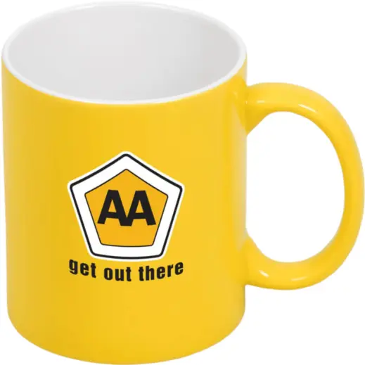 Omega Ceramic Coffee Mug Yellow Branded